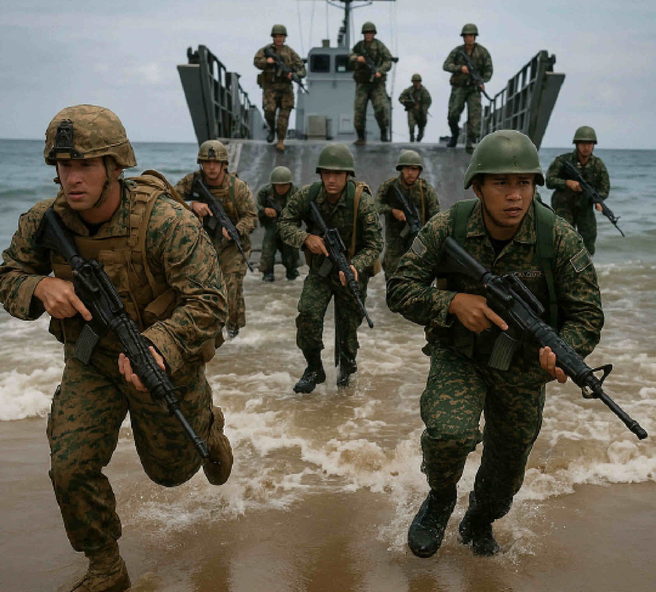 Military personnel in field